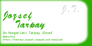 jozsef tarpay business card
